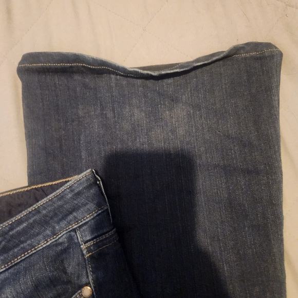 Paige Womens Size 31 High Rise Bell Canyon Denim Jeans Medium Wash Flare Pants - Picture 4 of 8
